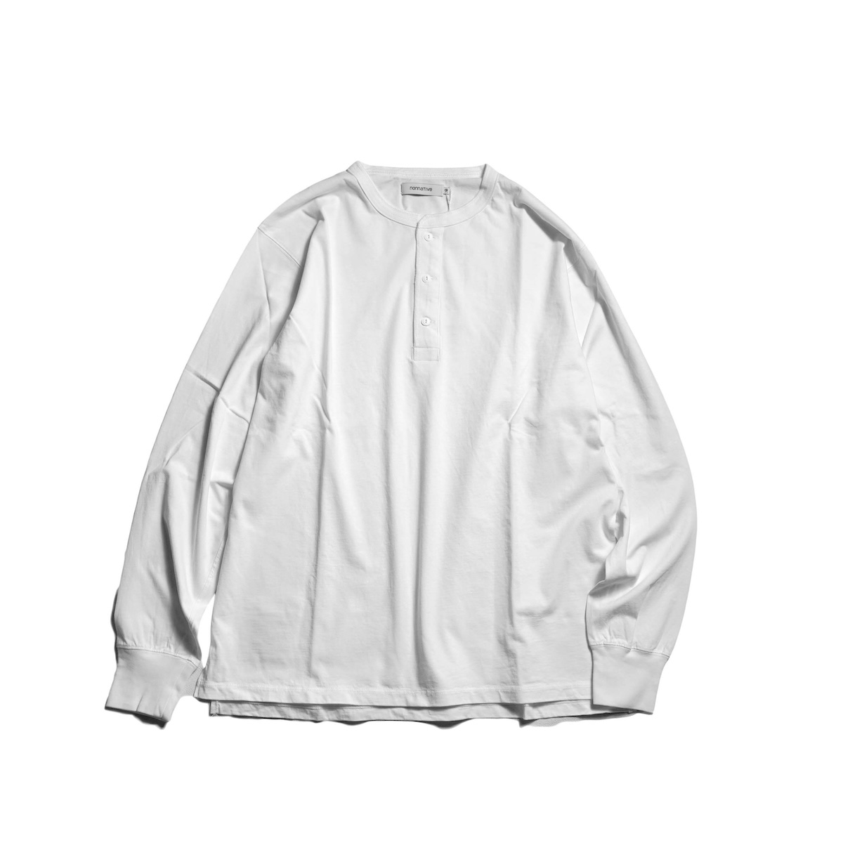 nonnative / TROOPER L/S HENRY NECK TEE COTTON JERSEY (White)