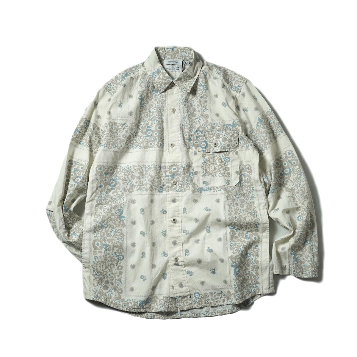 nonnative / WORKER SHIRT JACKET COTTON BROAD NOMA t.d® PRINT (Off White)