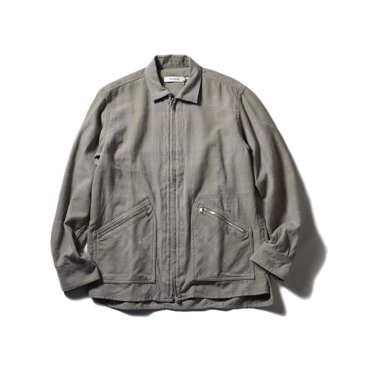 nonnative / RANCHER SHIRT JACKET C/W TWILL OMBRE PLAID (CEMENT)
