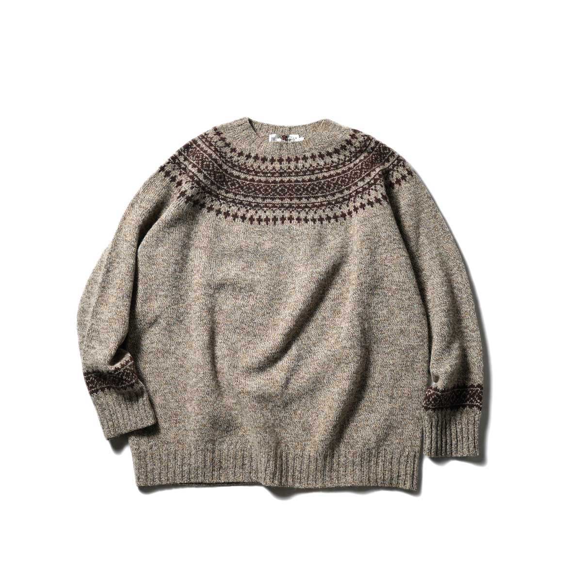 NOR'EASTERLY / L/S CREW 2TONE NORDIC (Mushroom/Coffee)