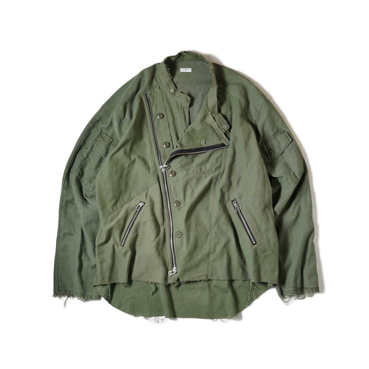 OLD PARK / Oversized Riders Shirt -Miltary