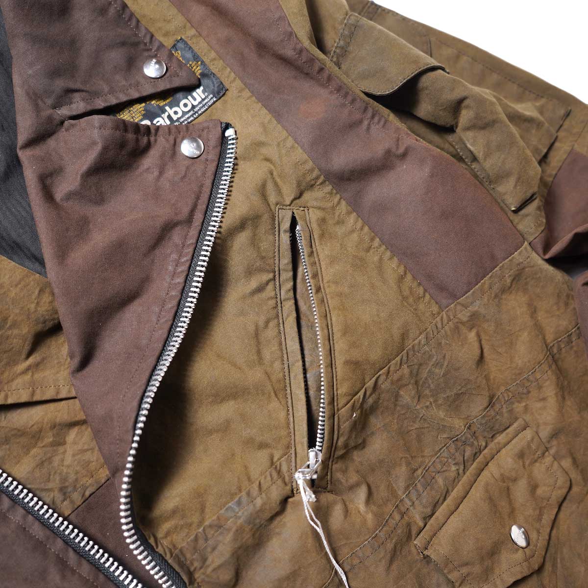 OLD PARK / OVERSIZED RIDERS JACKET  (Brown)フロントディティール