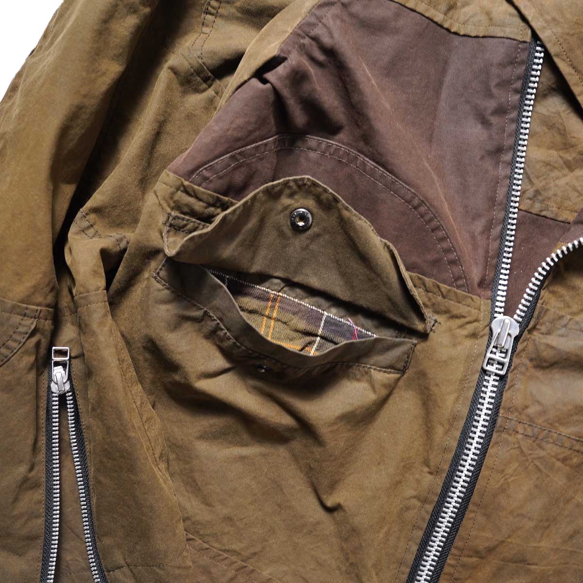 OLD PARK / OVERSIZED RIDERS JACKET  (Brown)右ポケット