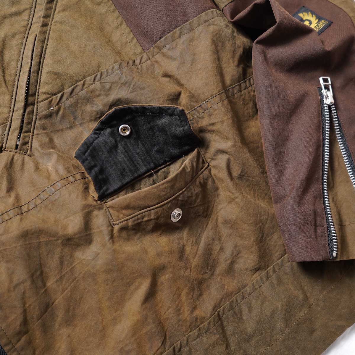 OLD PARK / OVERSIZED RIDERS JACKET  (Brown)左ポケット