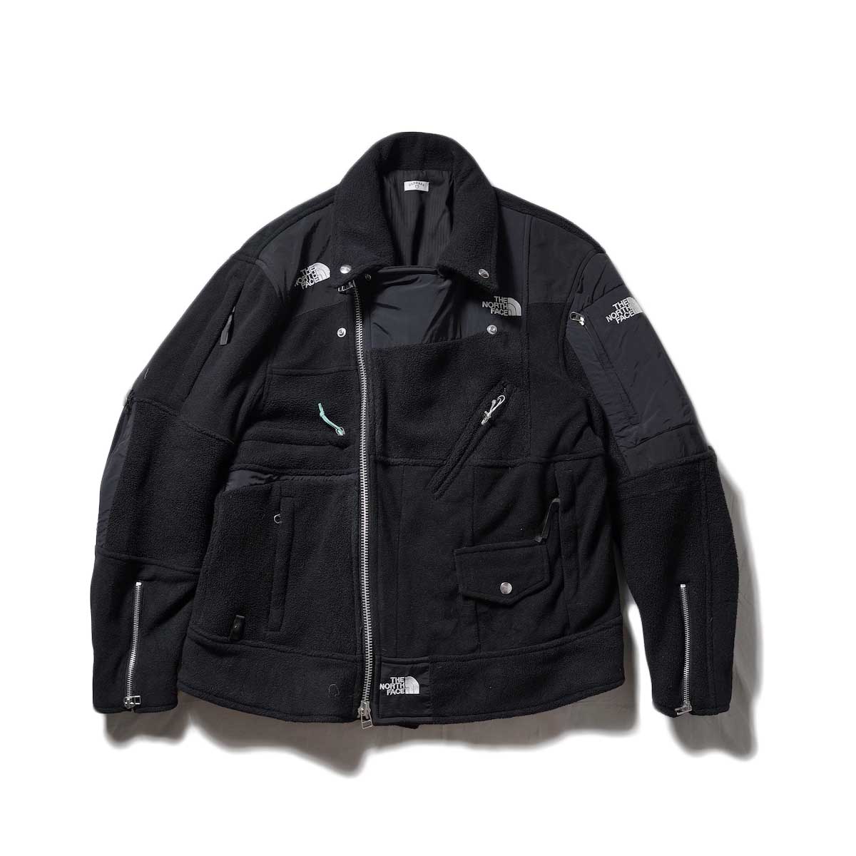 OLD PARK / Oversized Riders Jacket -Outdoor (Black)zip閉じた場合