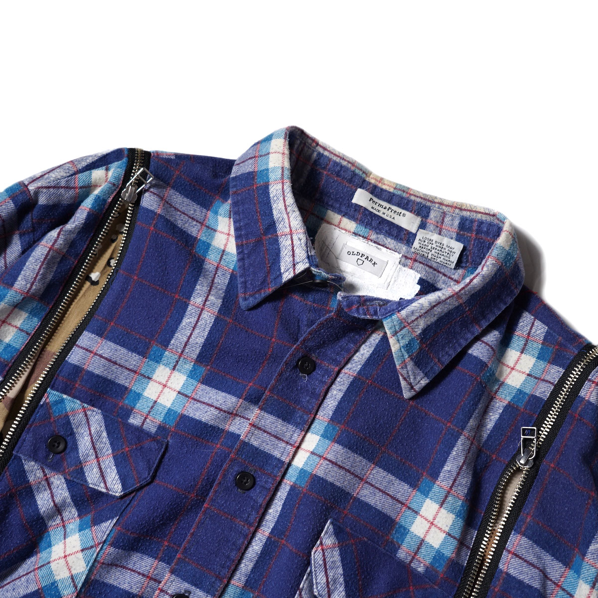 OLD PARK / Sheet Wise Shirt Flannel (B)襟