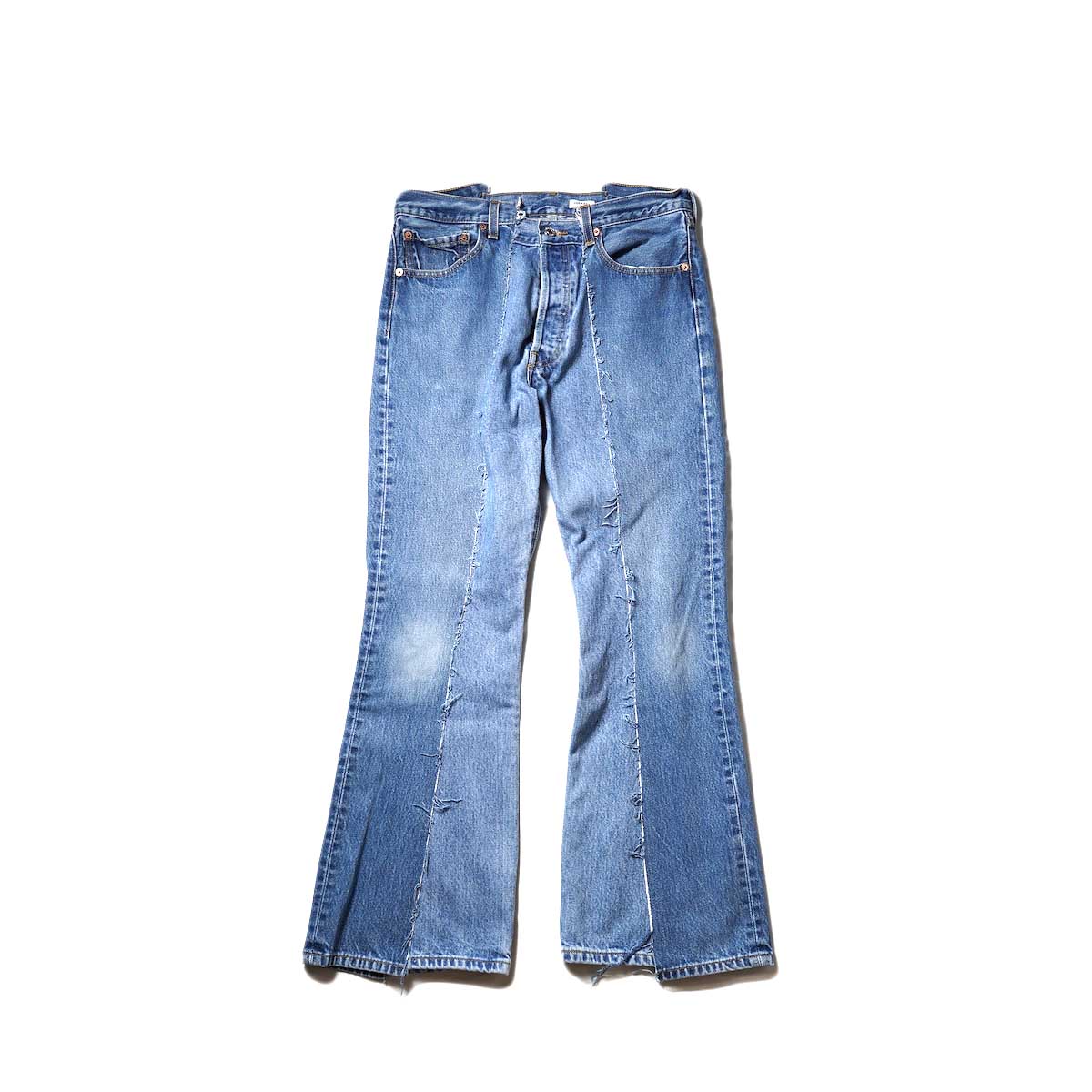 OLD PARK / W POCKET FLARE PANTS (Lsize)正面