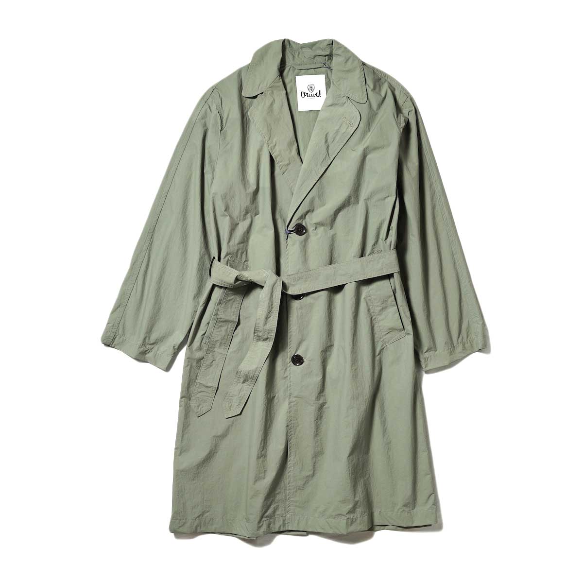 ORCIVAL /  LIGHT NYLON WASHER BELTED COAT (Khaki)