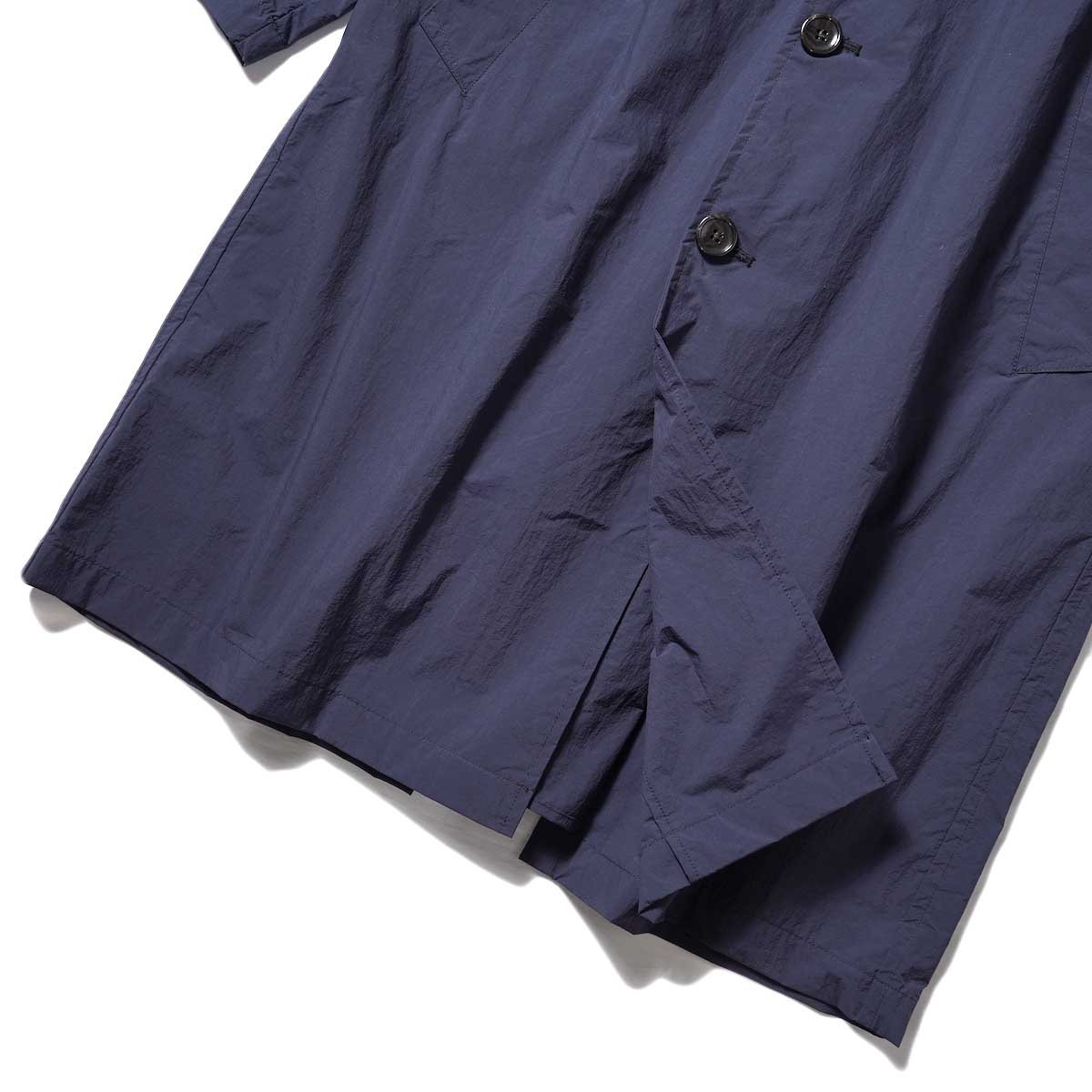 ORCIVAL /  LIGHT NYLON WASHER BELTED COAT (Navy) 裾
