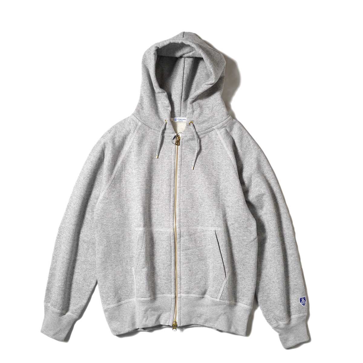 ORCIVAL / FRENCH TERRY ZIP HOODIE (Top Heather Gray)