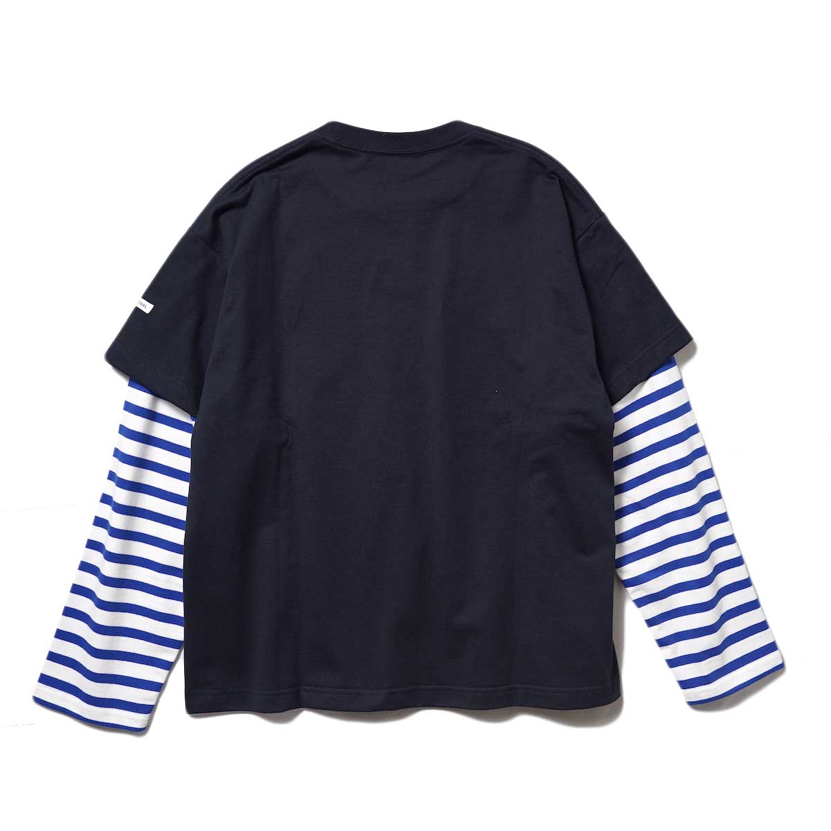 ORCIVAL / LAYERED CREW NECK P.O (Navy / White×Blue Stripe) 背面