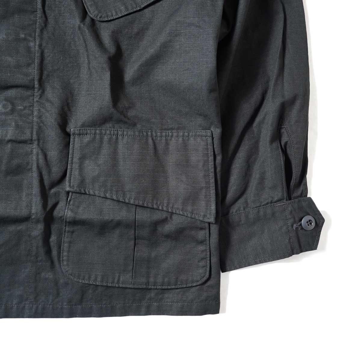 orSlow / US Army Tropical Jacket (Black Rip Stop) 裾、袖