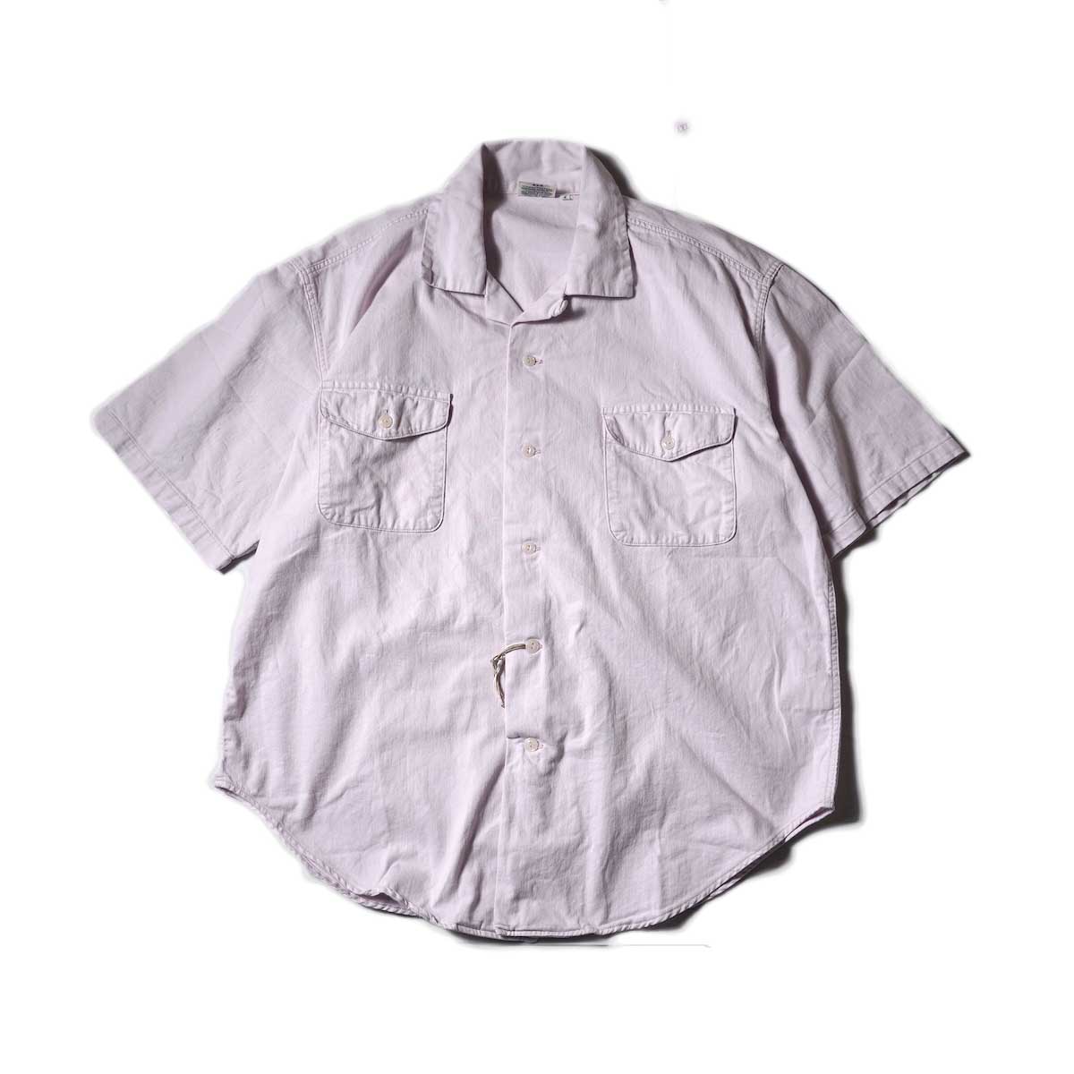 orSlow / US NAVY OFFICER HALF SLEEVE SHIRT (Moss Pink)正面