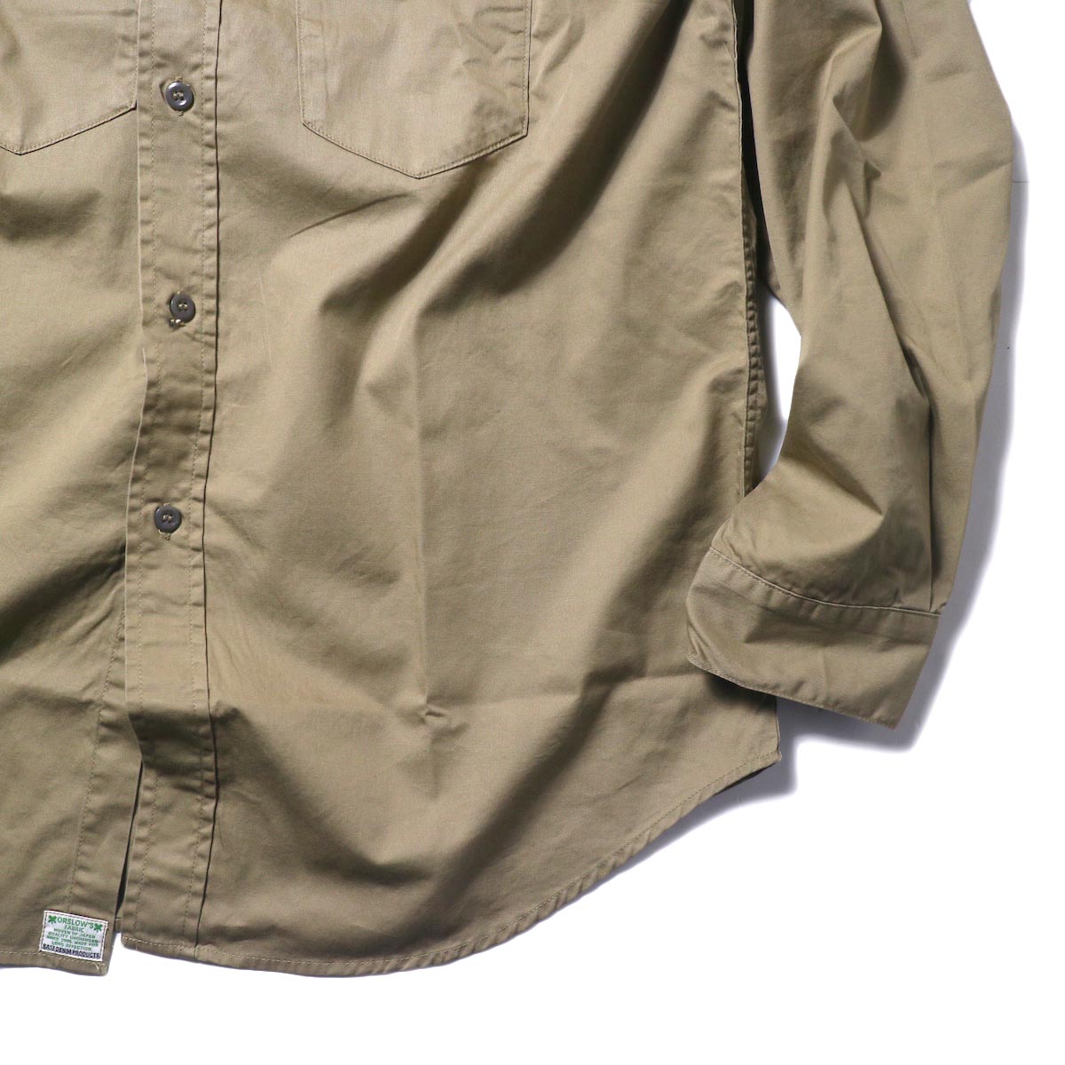 orSlow / UTILITY WORK SHIRT (Khaki)袖、裾
