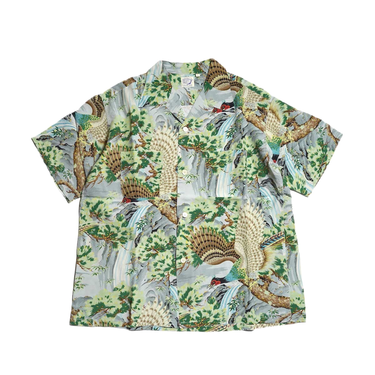 orSlow / PEACOCK GARDEN HAWAIIAN SHIRT (Green)