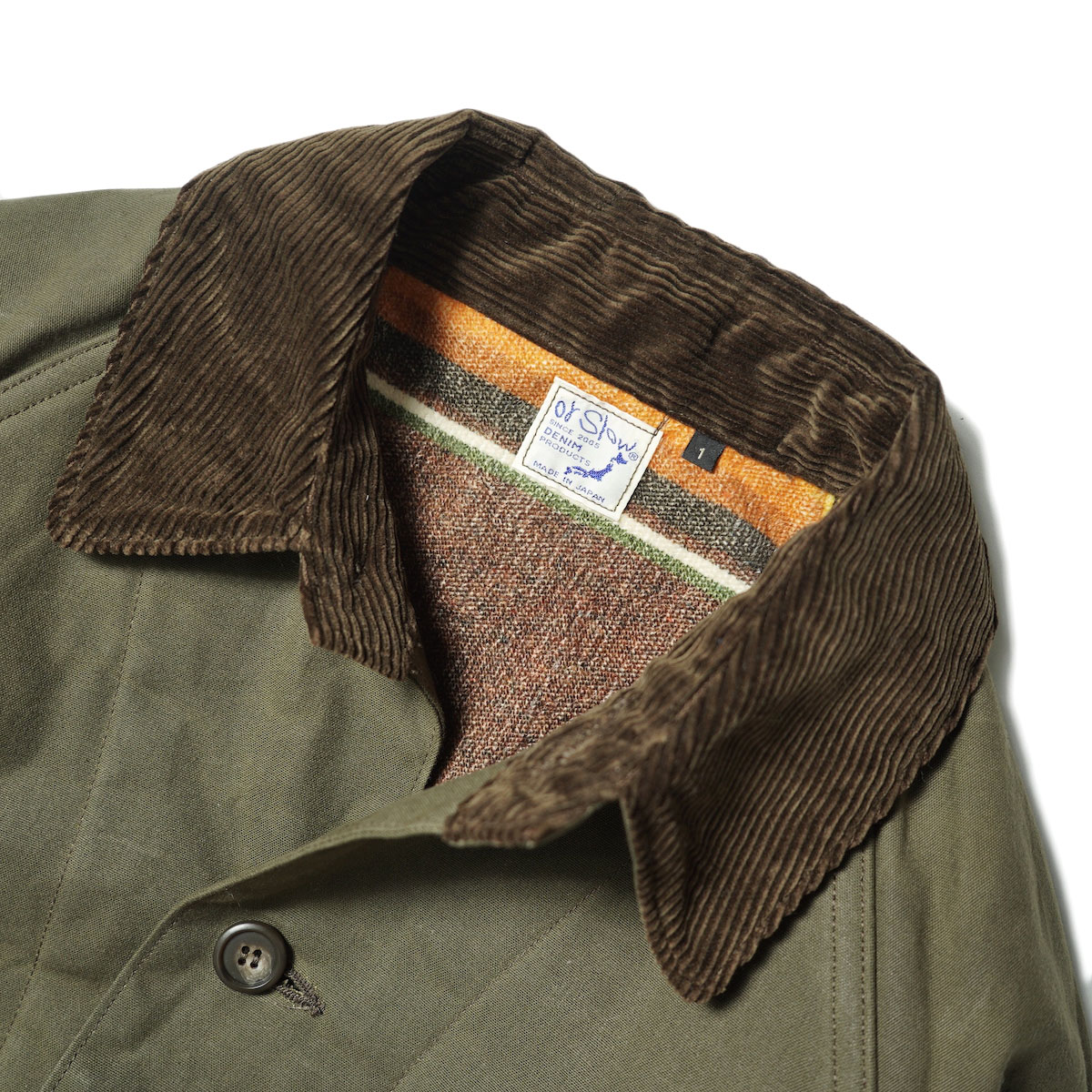 orSlow / MEXICAN LINING HUNTING JACKET (Coffee Brown) 襟