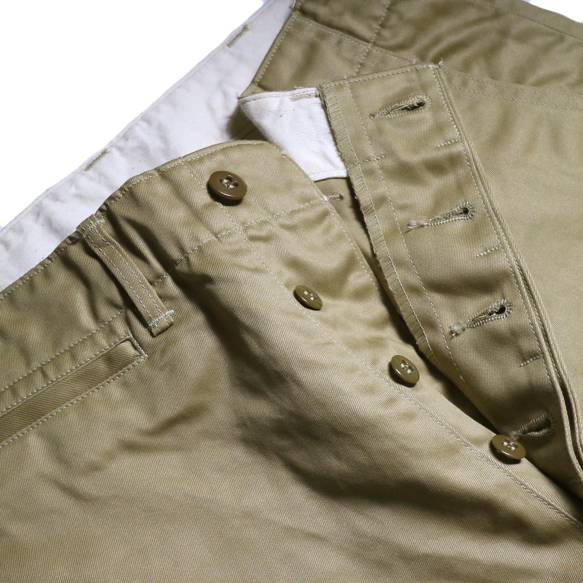 orSlow / VINTAGE FIT ARMY TROUSERS (Khaki)ボタンフライ