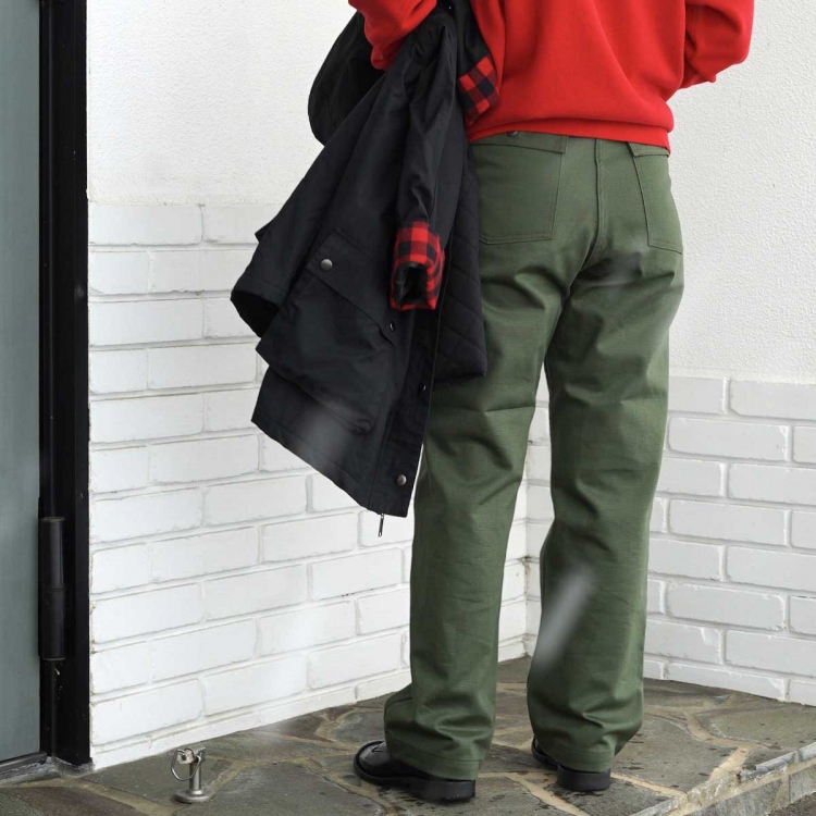 orSlow / HIGH WAIST FATIGUE PANTS (Green) 身長159cm サイズ1 着用イメージ②