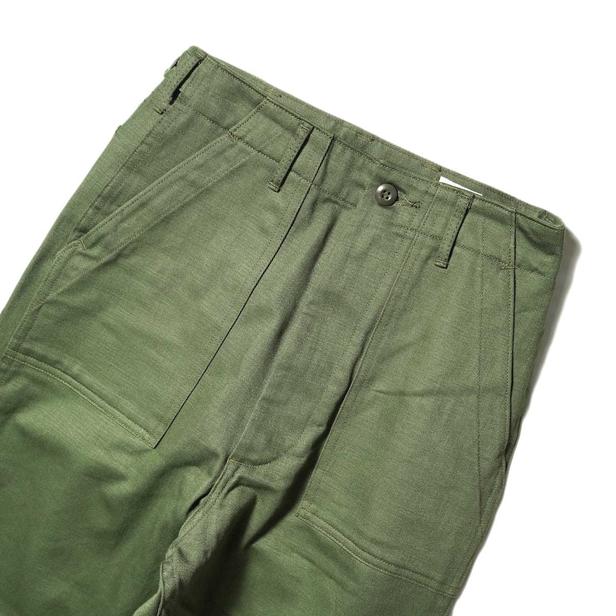 orSlow / HIGH WAIST FATIGUE PANTS (Green) ウエスト・フロントポケット