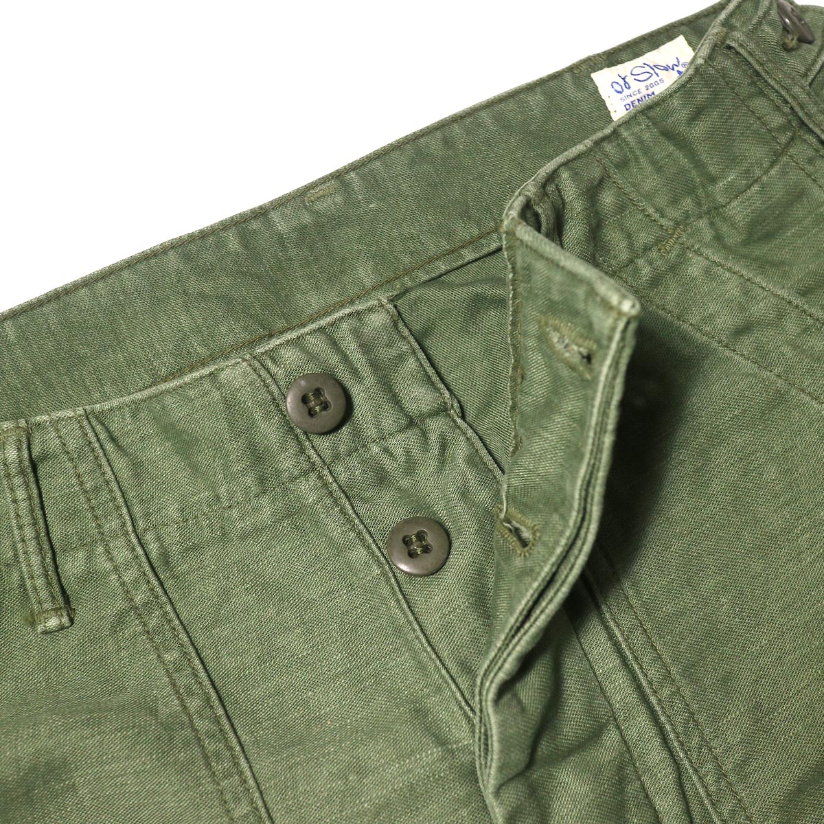 orSlow / US ARMY FATIGUE PANTS (Used Green)ボタンフライ