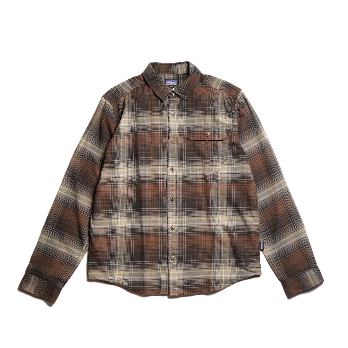 Patagonia / M’s L/S LW Fjord Flannel Shirt (Melting Ombre / Den Brown)