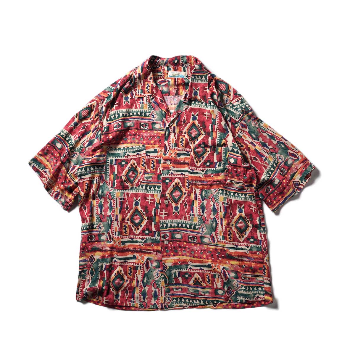 PENNEY'S / AFRICAN PRINTED W-P SS SHIRTS (Red)