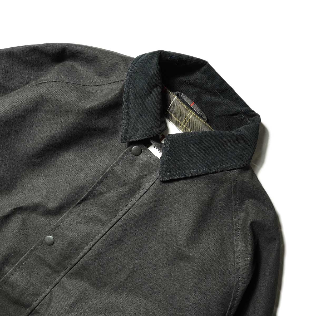 PORTRAITE / Classic Field Jacket Long - Canvas (Black)ネック