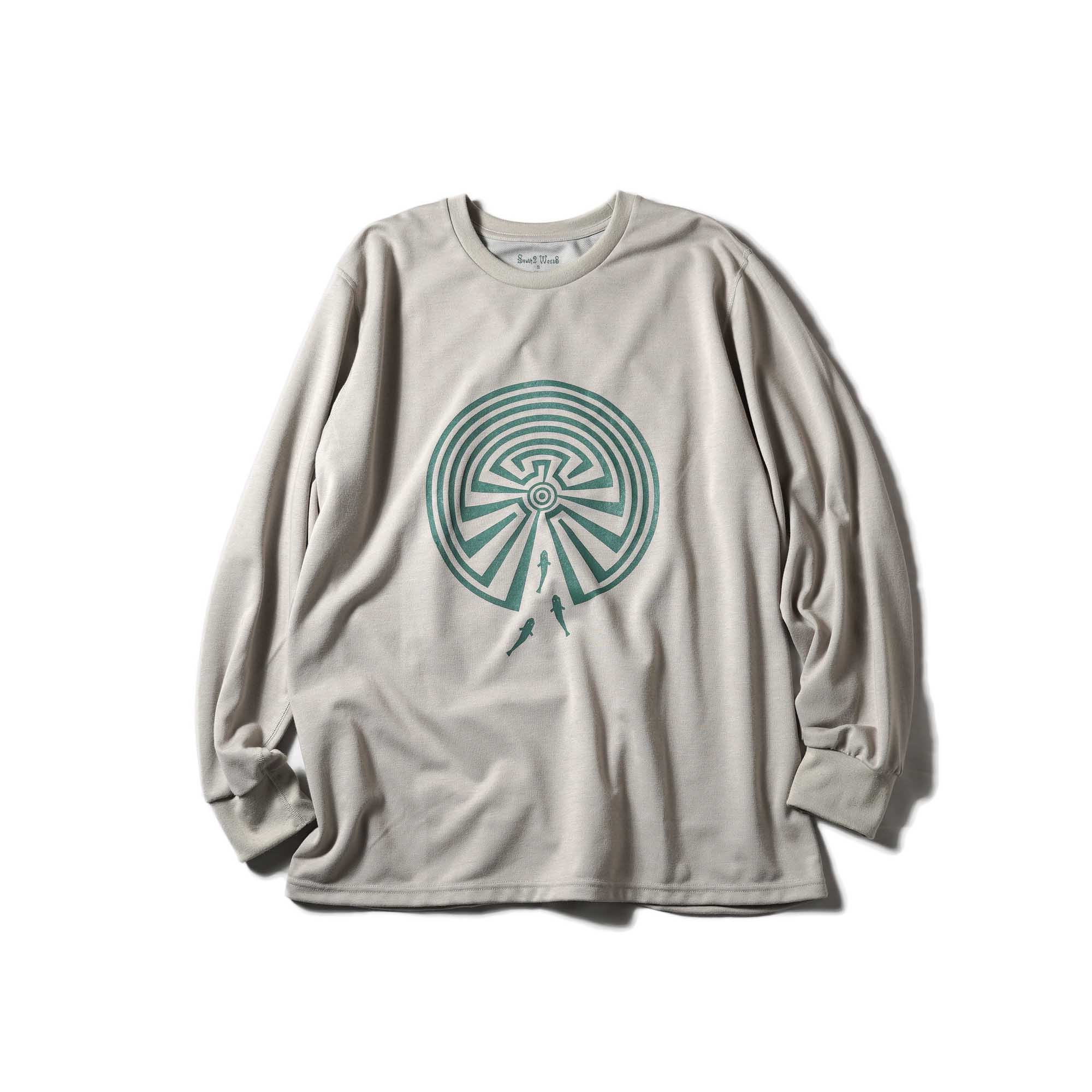 South2 West8 / L/S Crew Neck Tee - MAZE (Taupe)