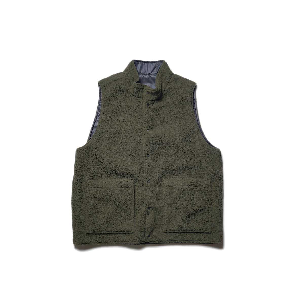 South2 West8 / Reversible Vest - Poly Fleece / Nylon Ripstop (Olive)
