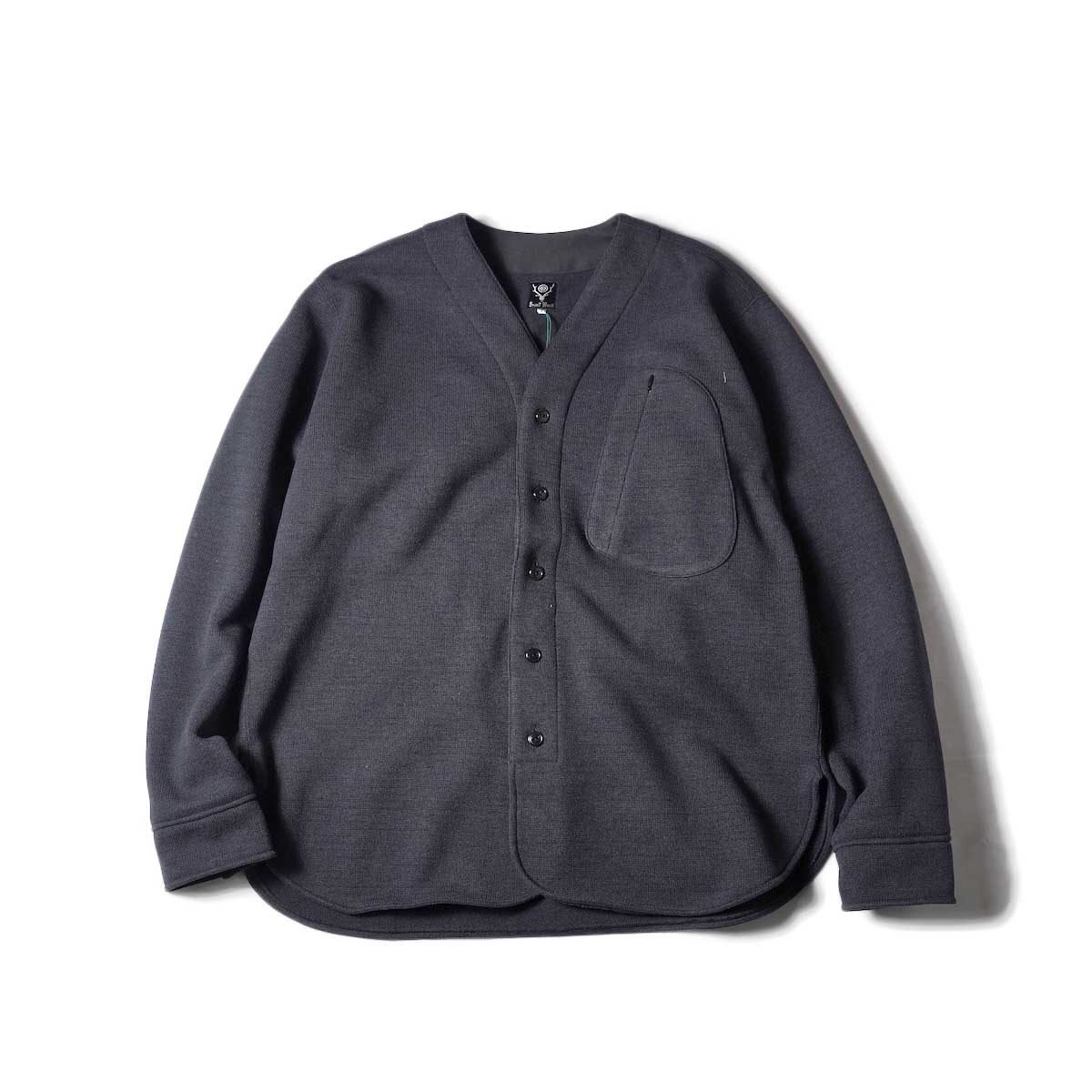 South2 West8 / Scouting Shirt - POLARTEC Fleece Lined Jersey (Black)正面