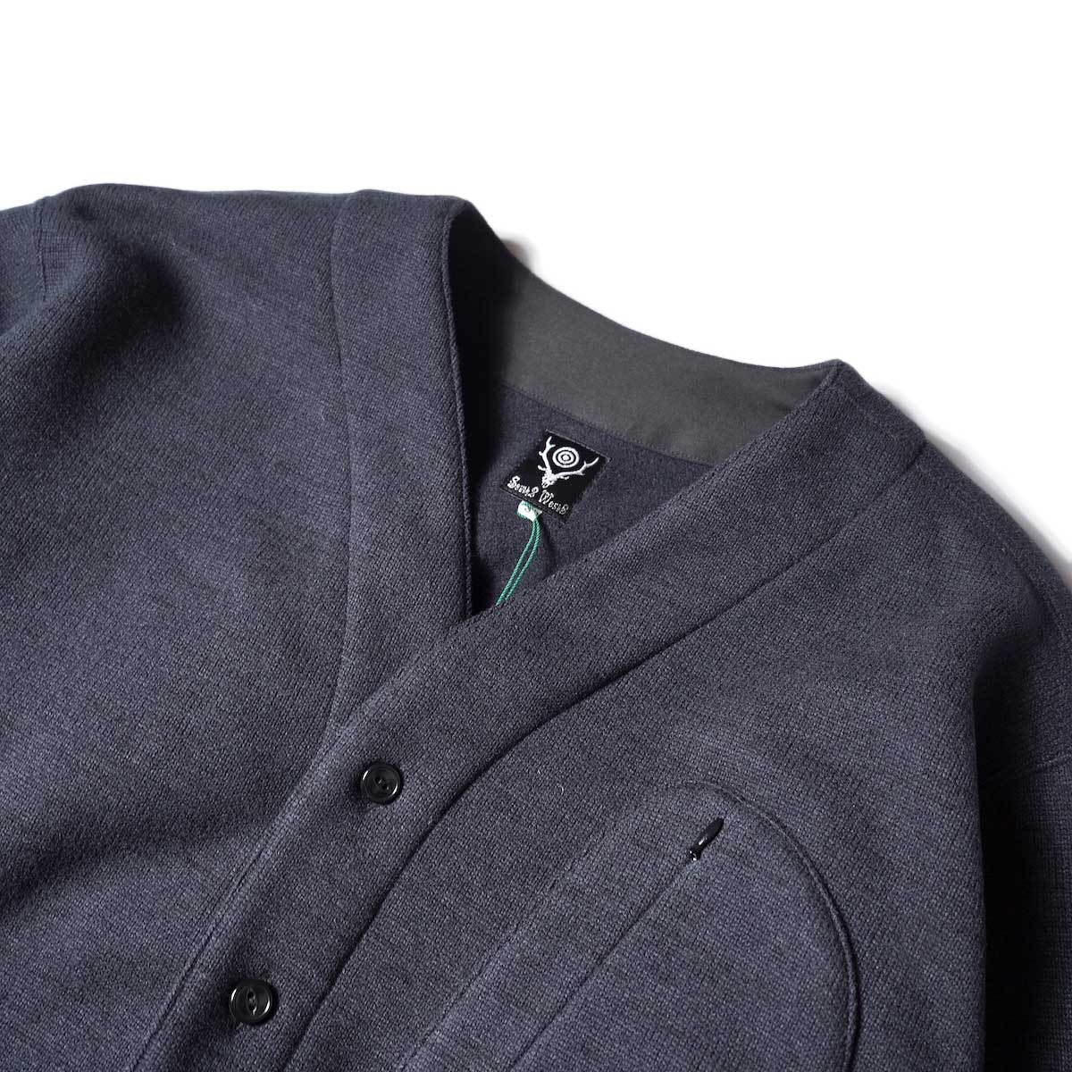 South2 West8 / Scouting Shirt - POLARTEC Fleece Lined Jersey (Black)襟