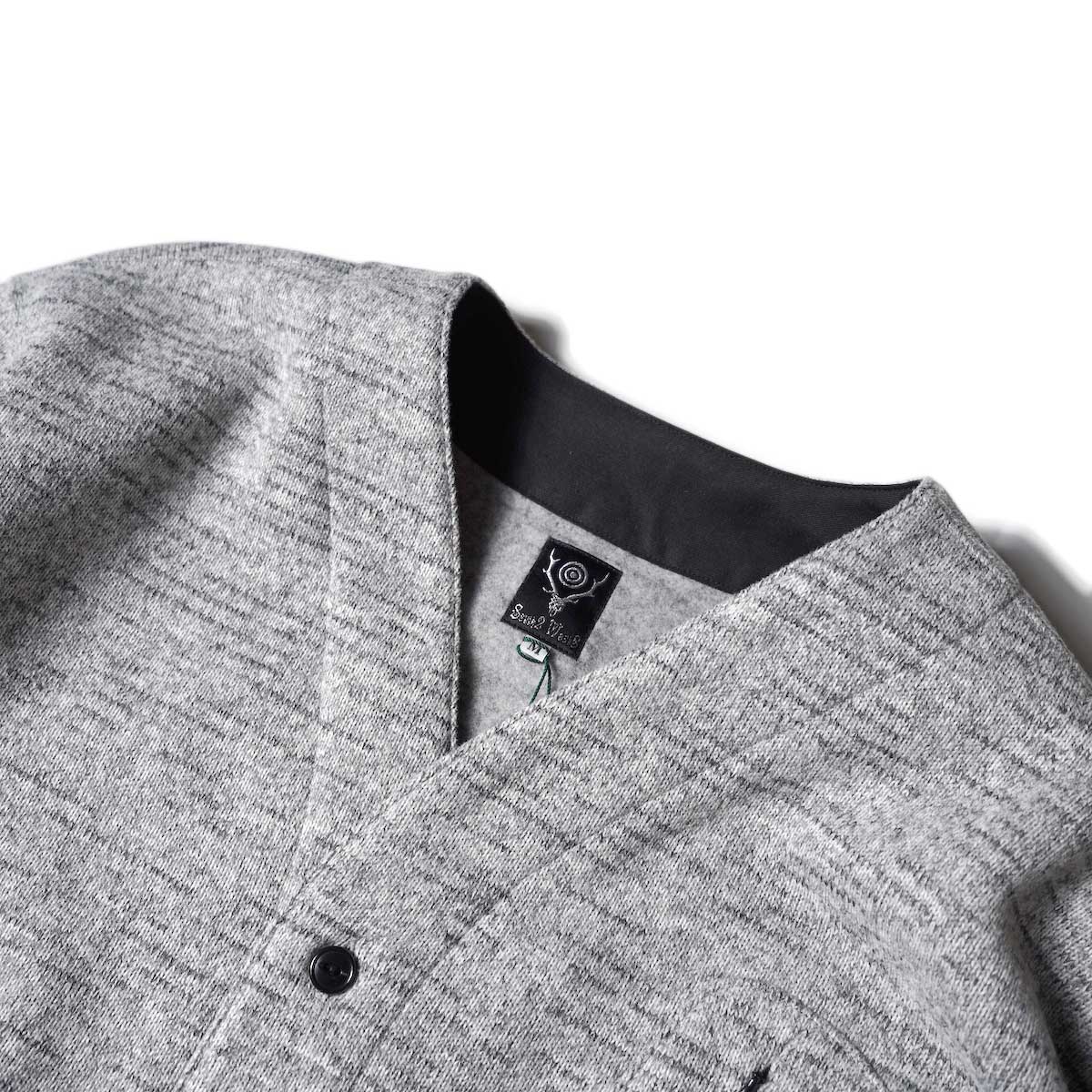 South2 West8 / Scouting Shirt - POLARTEC Fleece Lined Jersey (Grey)襟