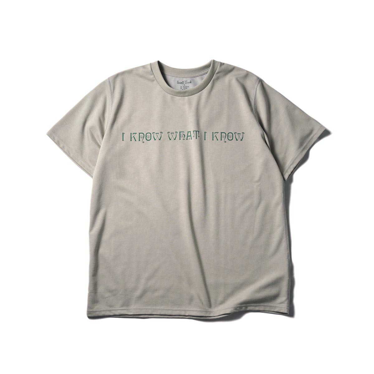 South2 West8 / S/S CREW NECK TEE - I KNOW WHAT KNOW (Beige)