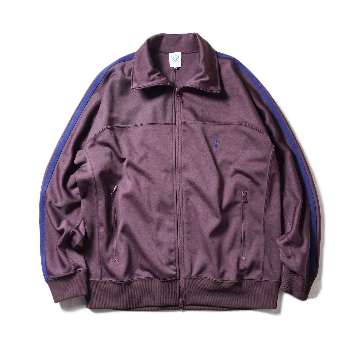 South2 West8 / Trainer jacket - Poly Smooth (Burgundy)