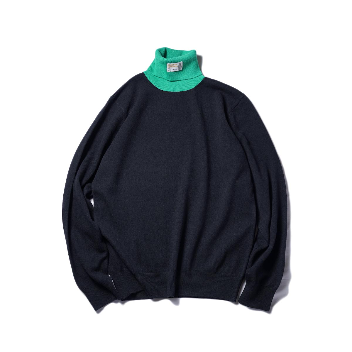 The Soloist / sk.0007AW22 turtle neck sweater. (Black×Green)