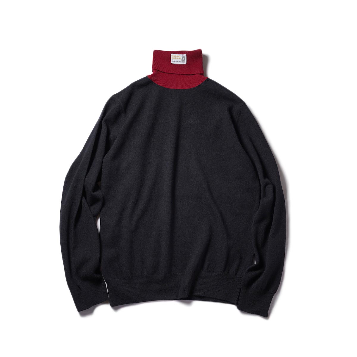 The Soloist / sk.0007AW22 turtle neck sweater. (Black×Red)正面
