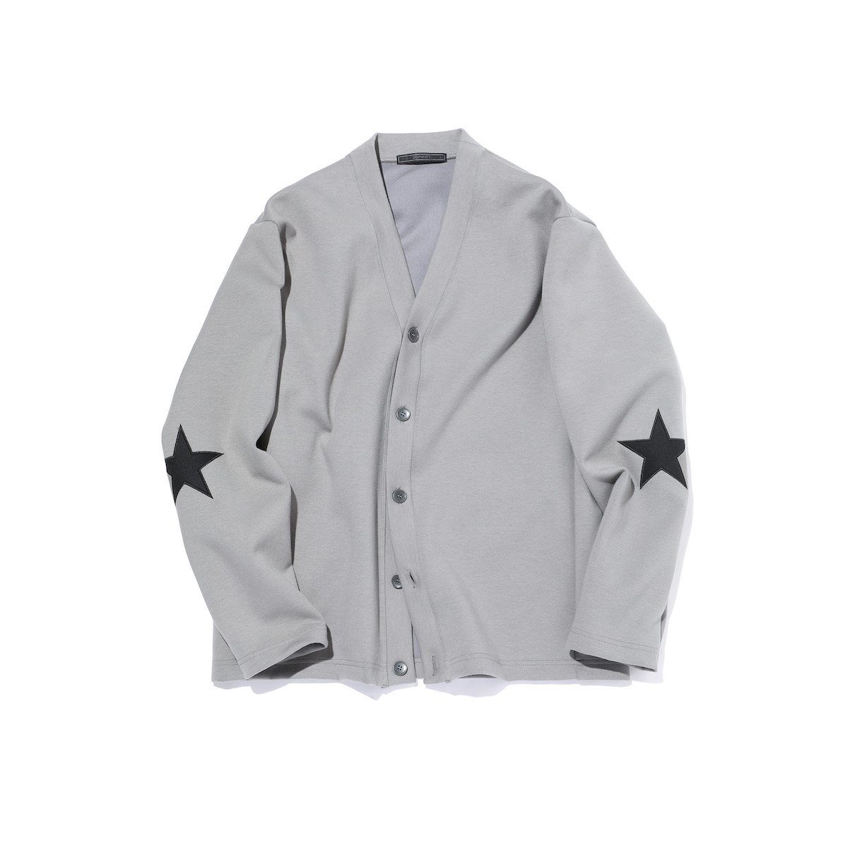 SOPHNET. / TECH KNIT STAR ELBOW PATCHED CARDIGAN (Gray)