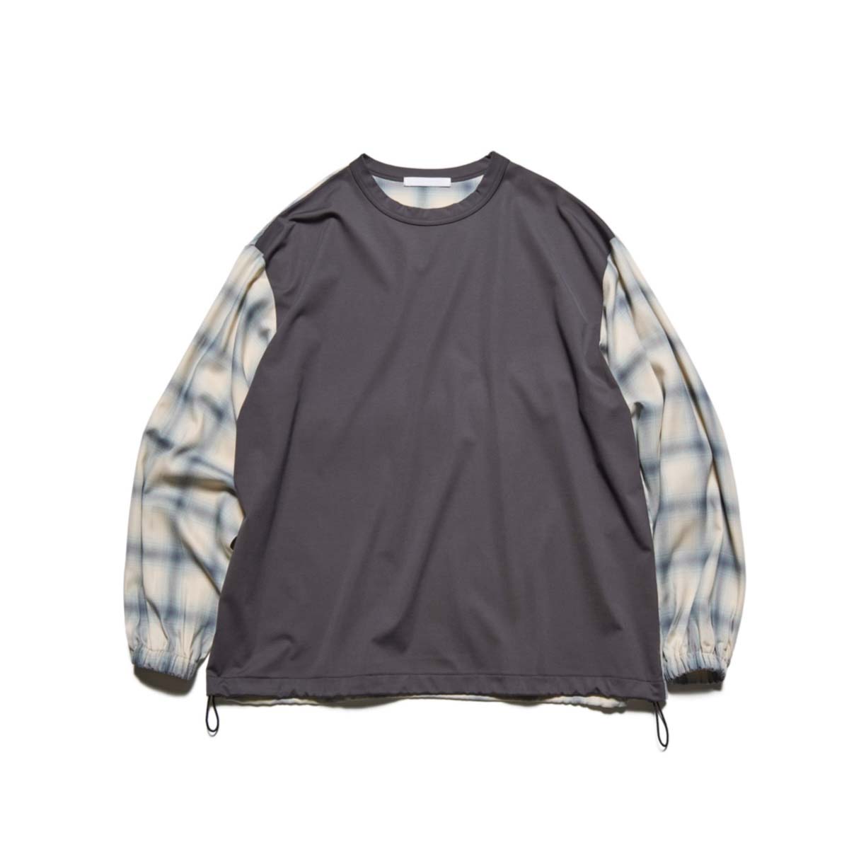 SOPHNET.  / FABRIC-MIX L/S TOP (Off White / Check)