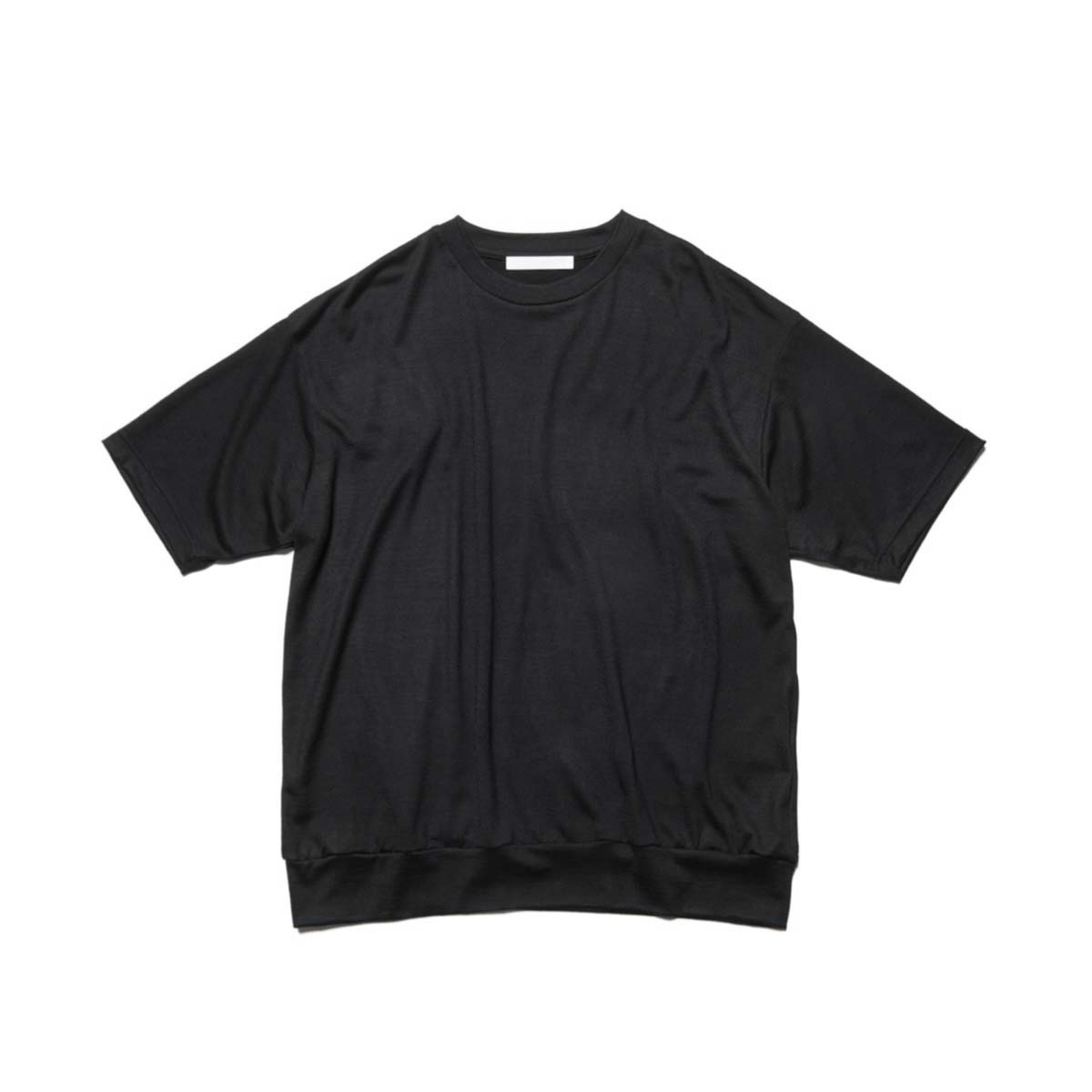 SOPHNET.  / WASHABLE WOOL S/S TOP (Black)