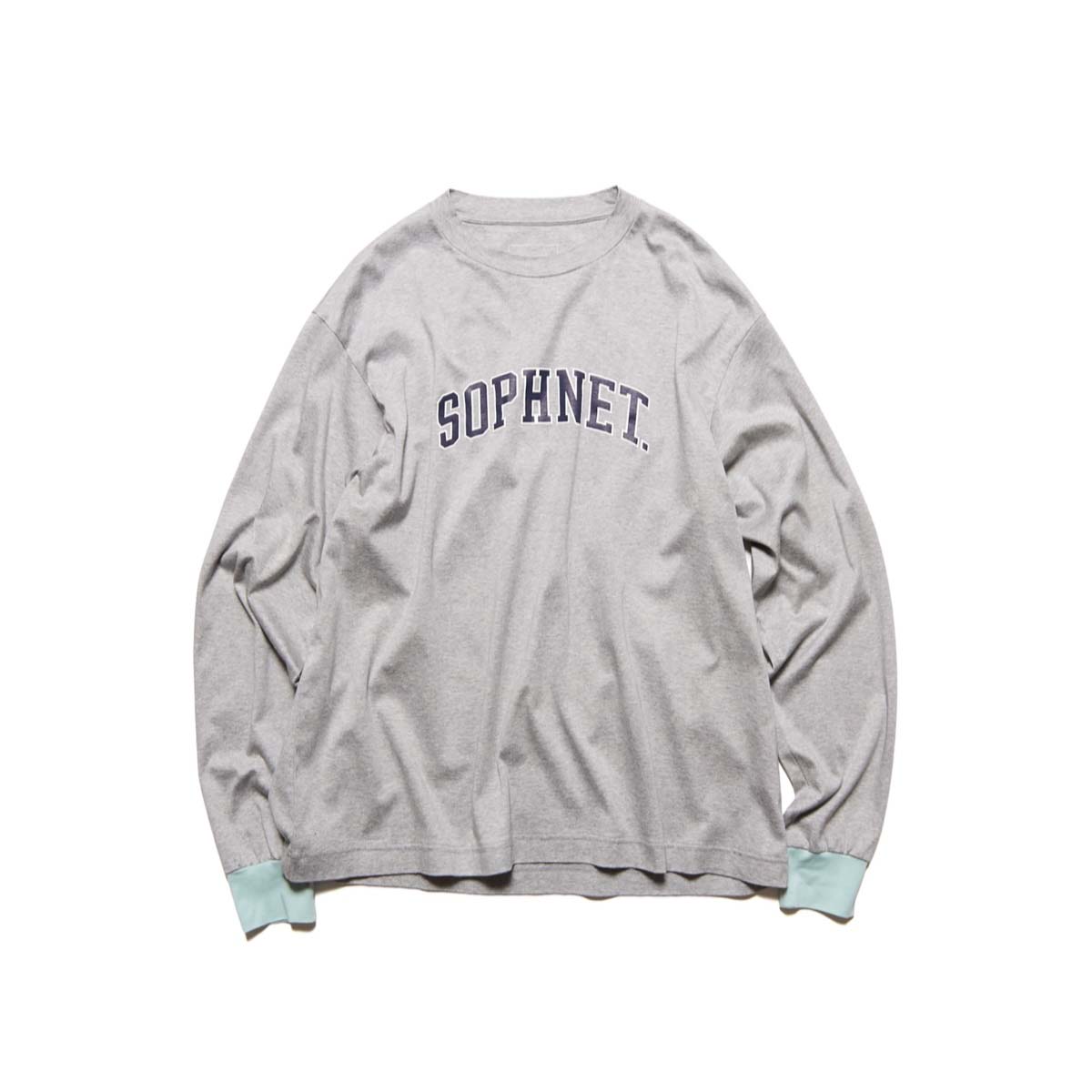 SOPHNET.  / COLLEGE LOGO COLOR RIBBED L/S WIDE TEE (Gray)