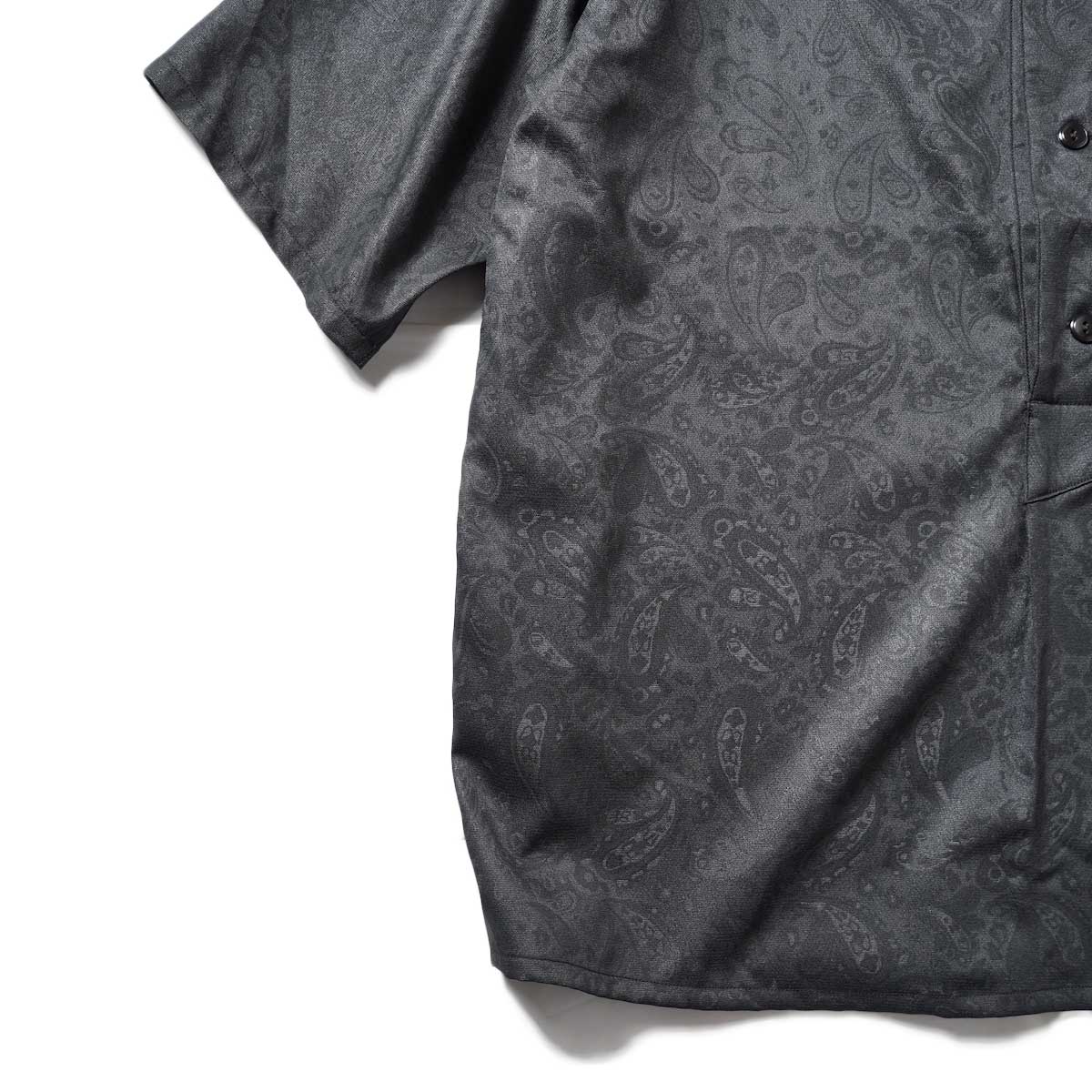 SUNNY SPORTS / 40S BASEBALL SHIRTS PAISLEY (Black)裾、袖