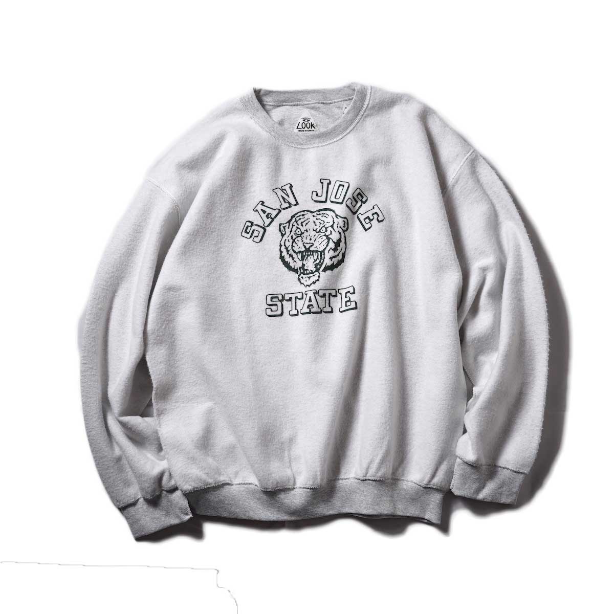 THRIFTY LOOK / OTHER SIDE PRINTED CREW SWEAT "SAN JOSE STATE" (ASH GREY)