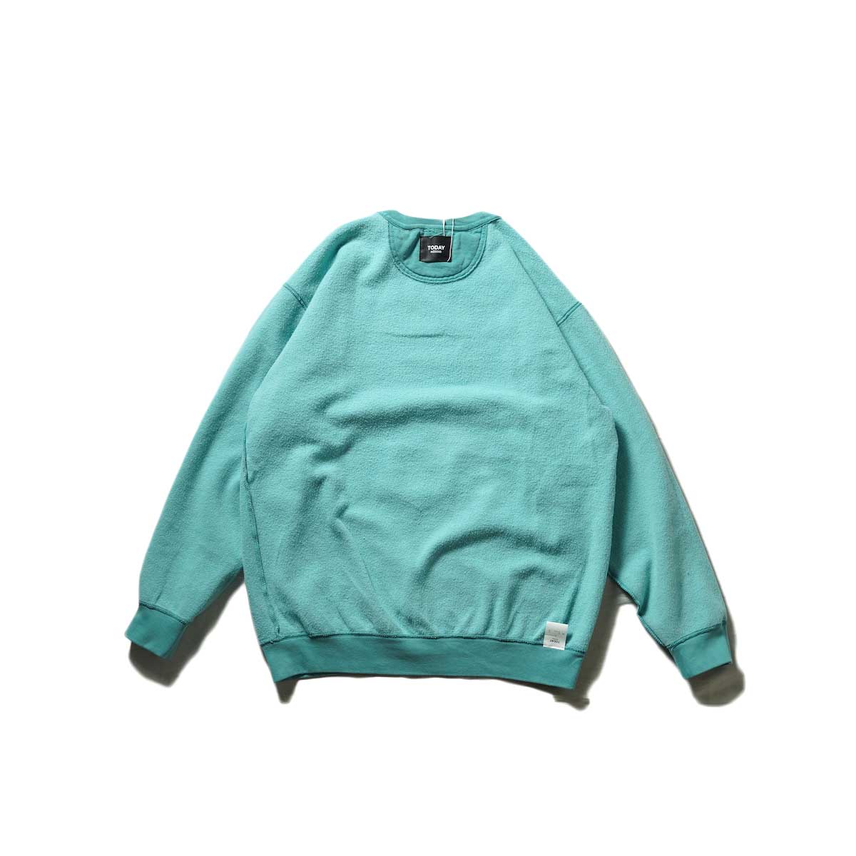 TODAY edition / Reversible Crew Sweat (Green)裏背面