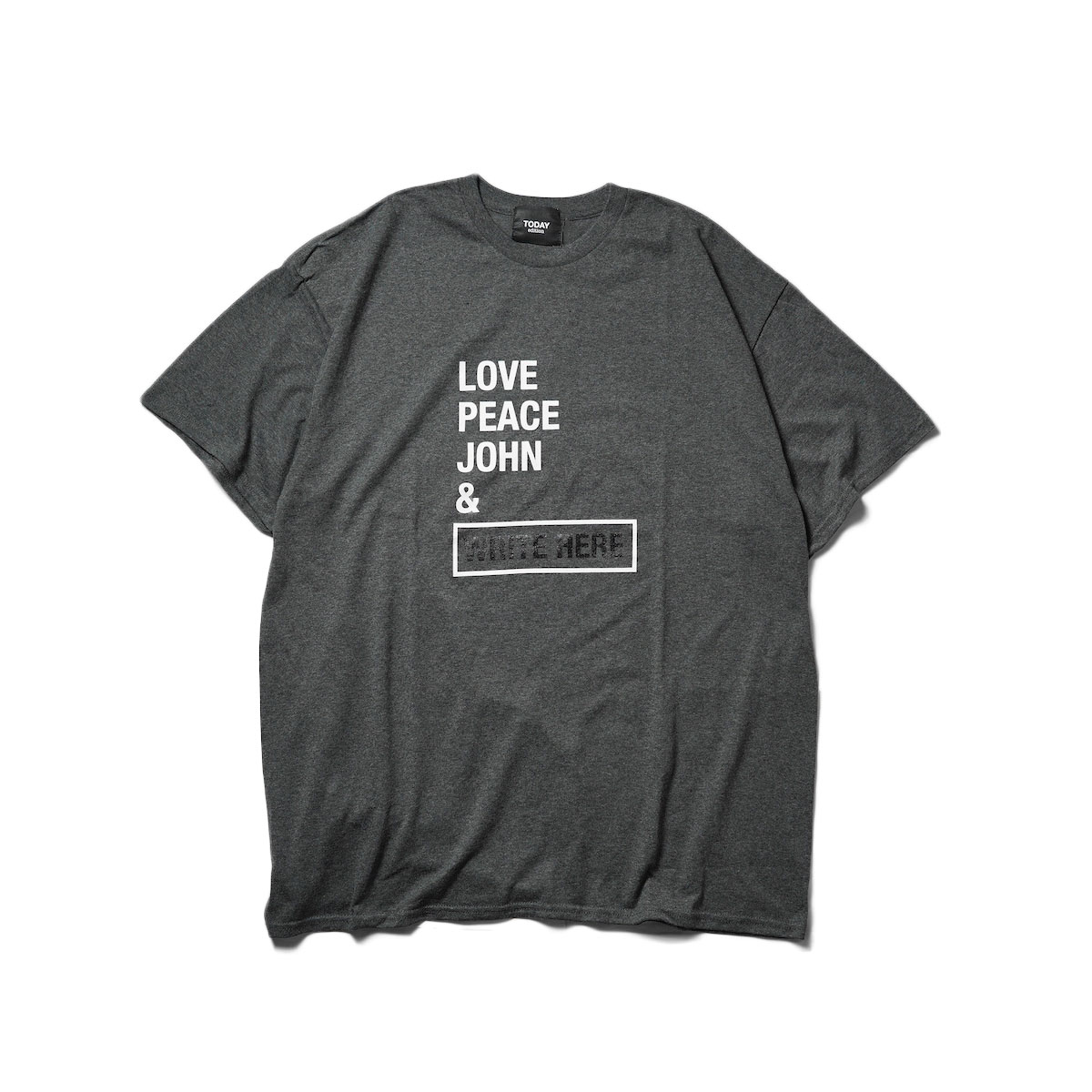 TODAY edition / Write Here SS Tee (Charcoal)