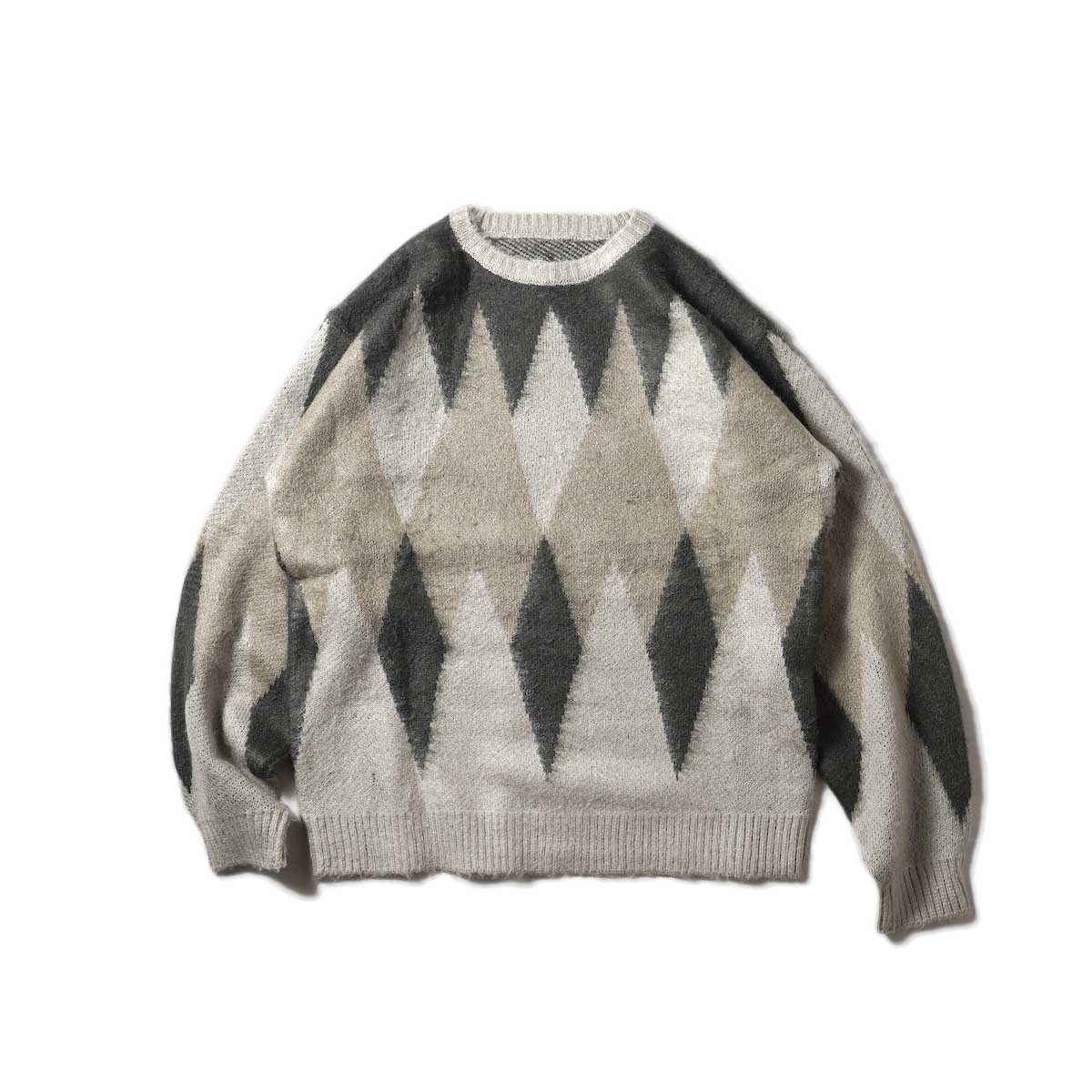 TOWN CRAFT /SHAGGY JACQUARD CREW SWEATER (Grey)
