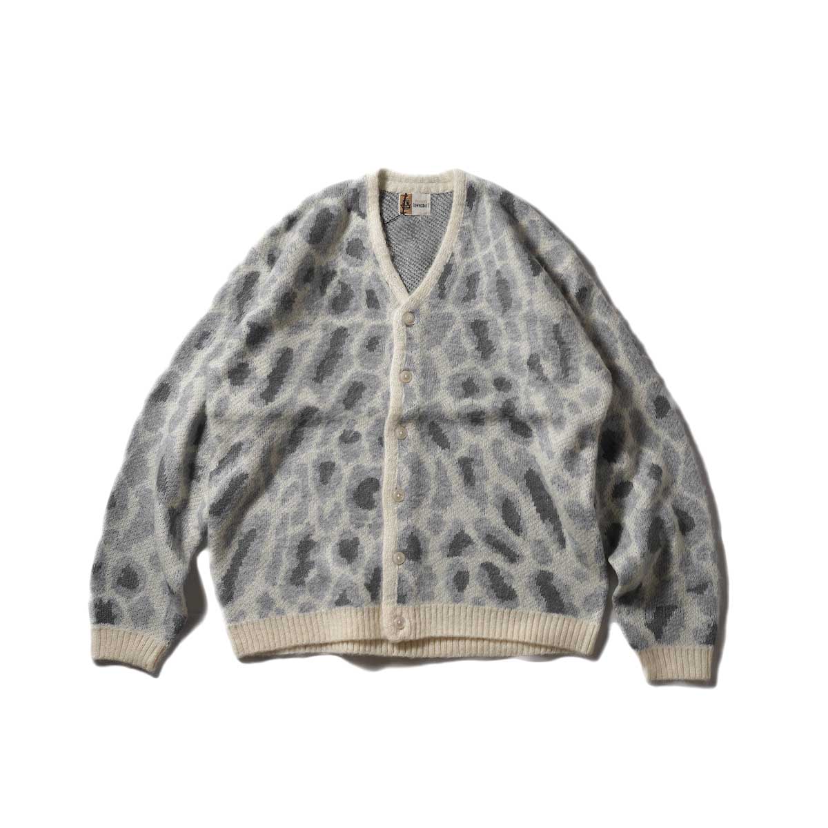 TOWNCRAFT / SHAGGY JACQUARD CARDIGAN (Leopard White)