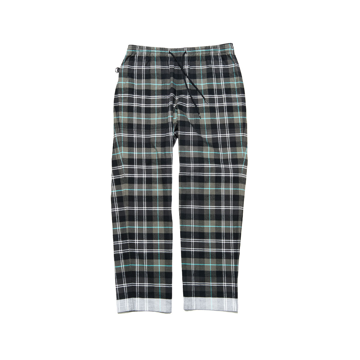 uniform experiment / LINE FLANNEL CHECK EASY PANTS (Black)