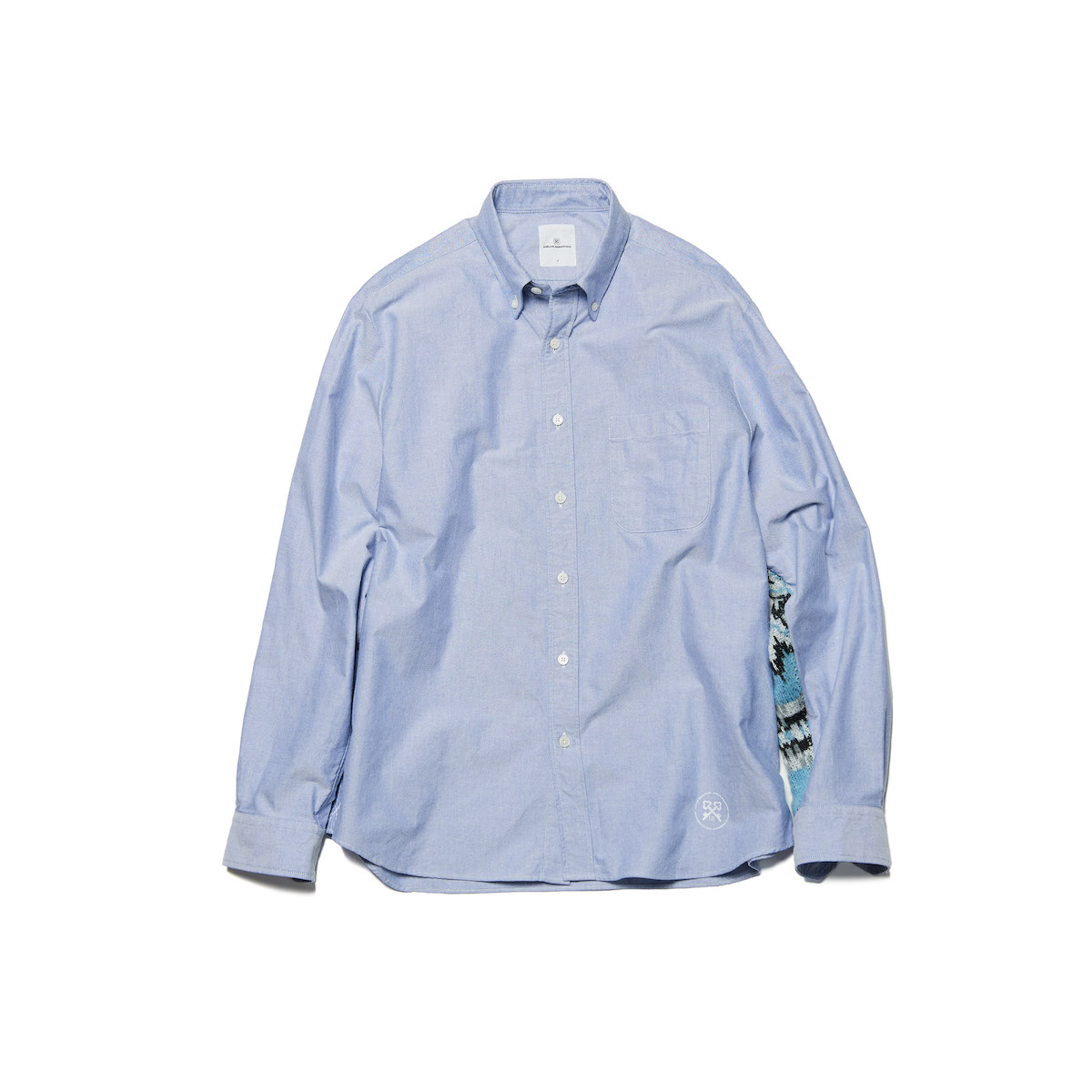 uniform experiment / SLEEVE PANELED BIG B.D SHIRT (Navy)