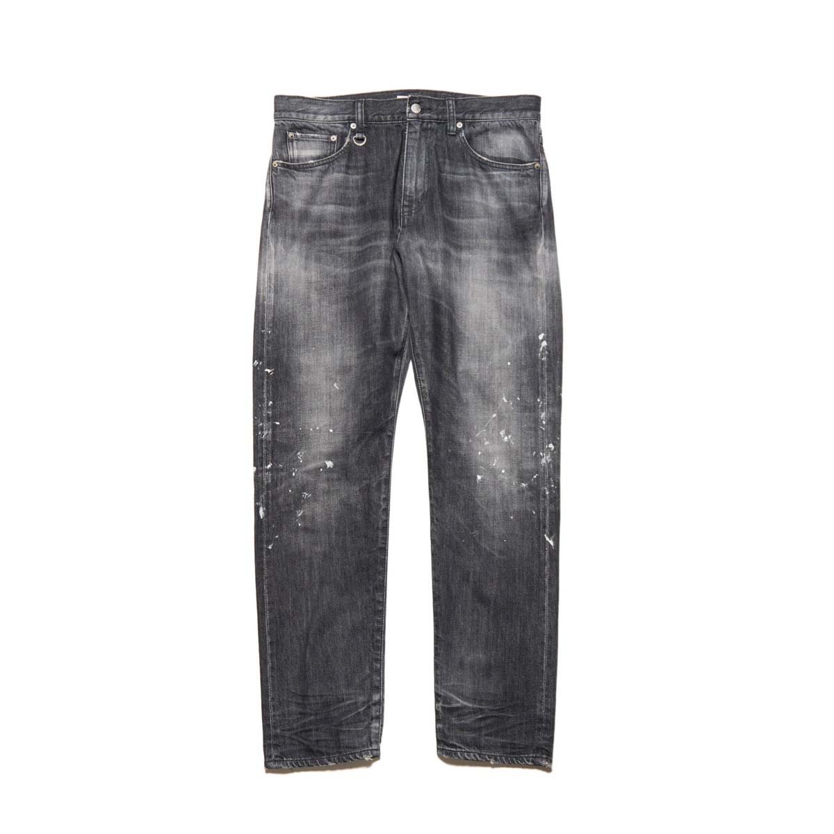 uniform experiment / DAMAGED TAPERED-FIT JEANS (Black)