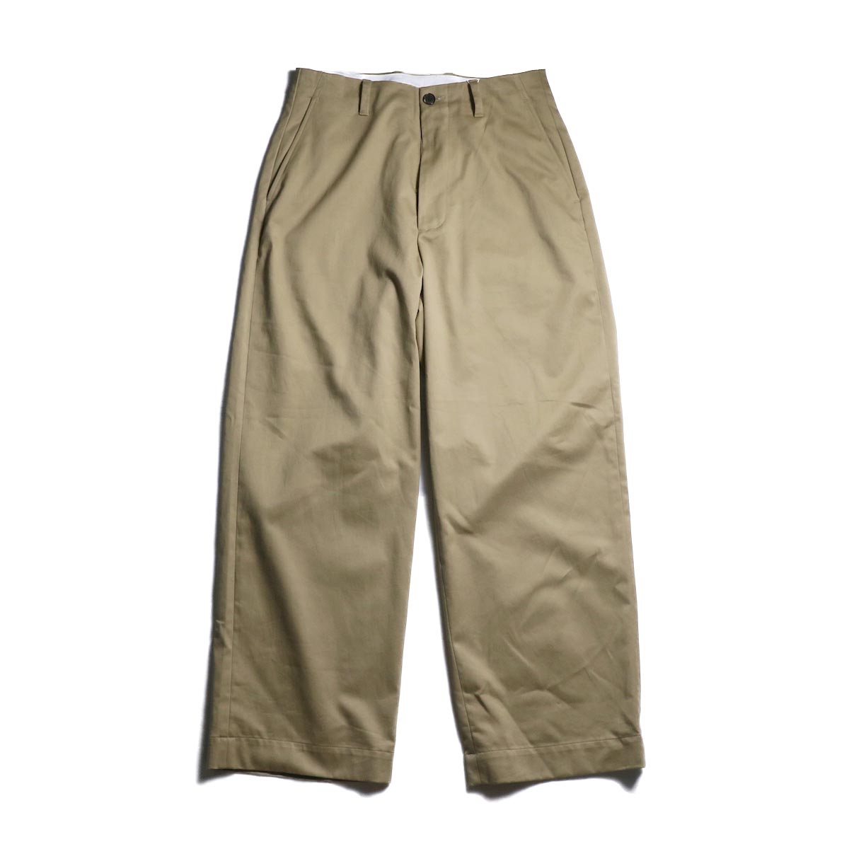 UNIVERSAL PRODUCTS / No Tuck Wide Chino Trousers (Camel)